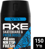 AXE אקס
דאודורנט ספריי גוף סקייטבורד וורדים
150 מ"ל