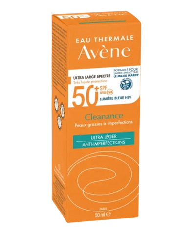 תחליב הגנה מהשמש קליננס +SPF50 לעור שמן AVENE