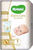 Huggies extra care 
האגיס אקסטרה קר חיתולים מידה 1 לרך הנולד עד 6 ק"ג