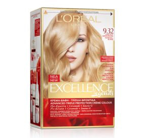 צבע שיער בלונד בהיר מאוד זהוב מעודן 9.32 L'Oreal Excellence Legends