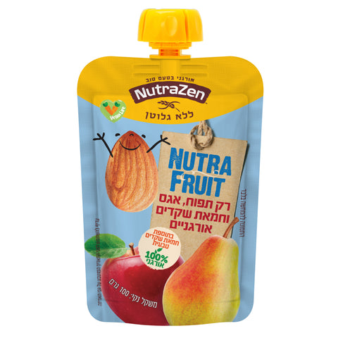 NUTRA FRUIT- מחית תפוח, אגס וחמאת שקדים אורגניים