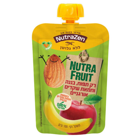 NUTRA FRUIT- מחית תפוח עץ, בננה וחמאת שקדים אורגניים