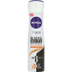 דאודורנט ספריי לאישה Nivea Black & White Invisible Ultimate Impact - נפח 150 מ''ל