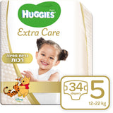 Huggies האגיס אקסטרה קר חיתולים מידה 5 12-22 ק"ג 34 יחידות