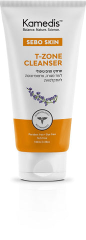 תרחיץ פנים טיפולי לעור מגורה ואדמומי | SEBO SKIN T-ZONE CLEANSER Kamedis