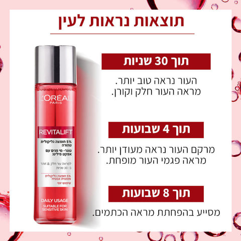 LOREAL PARIS REVITALIFT טונר חומצה גליקולית