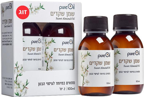 זוג שמן שקדים לעיסוי הבטן PURE OIL