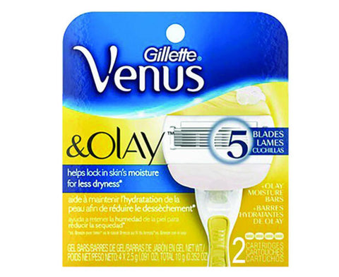 מארז ג'ילט ונוס OLAY זוג סכיני גילוח בעלי 5 להבים VENUS