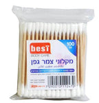 בסט קיסמי אוזניים עץ 100 יח' בשקית BEST