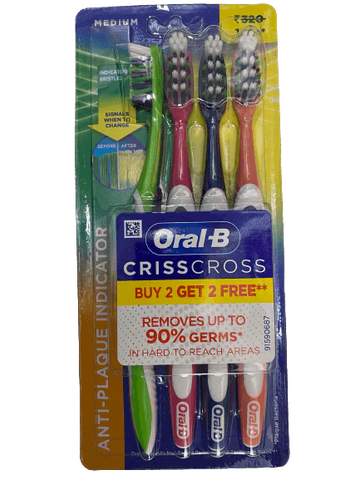 מברשת שיניים קריס קרוס מדיום 4 יחידות אורל בי ORAL B