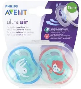 זוג מוצצי סיליקון 18+ חודשים Avent Ultra Air - עיצוב חיות