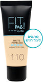 MAYBELLINE FIT ME MATTE PORELESS מייק אפ 110