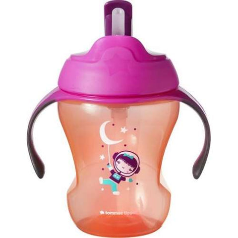 כוס שתייה שסתום עם קשית 230 מ''ל Tommee Tippee Explora - כתום